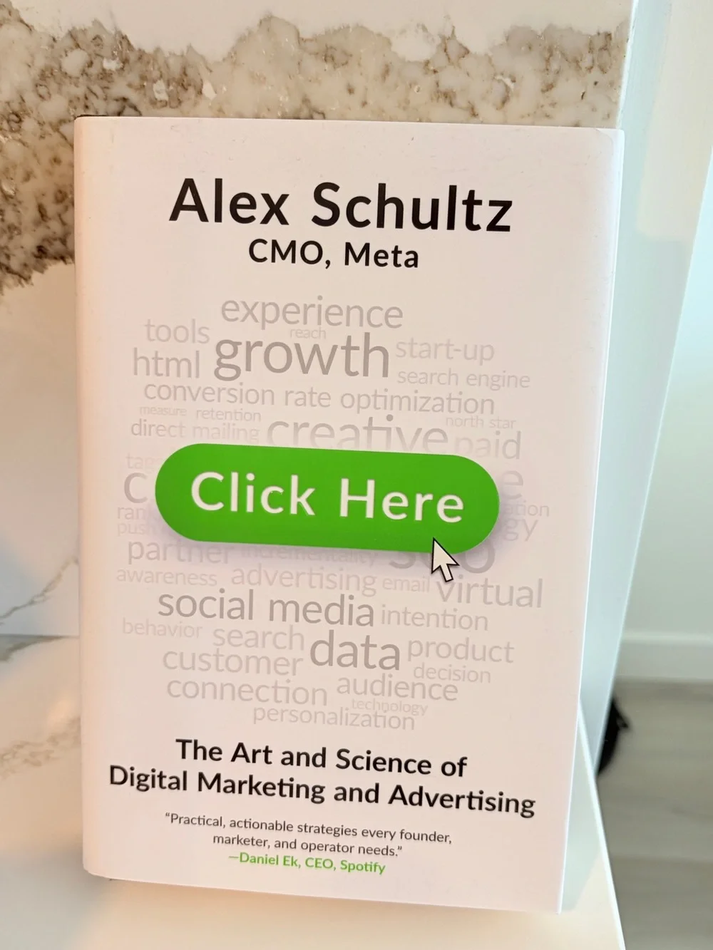 Alex Schultz 'Click Here' Marketing Book - White with Green Accent